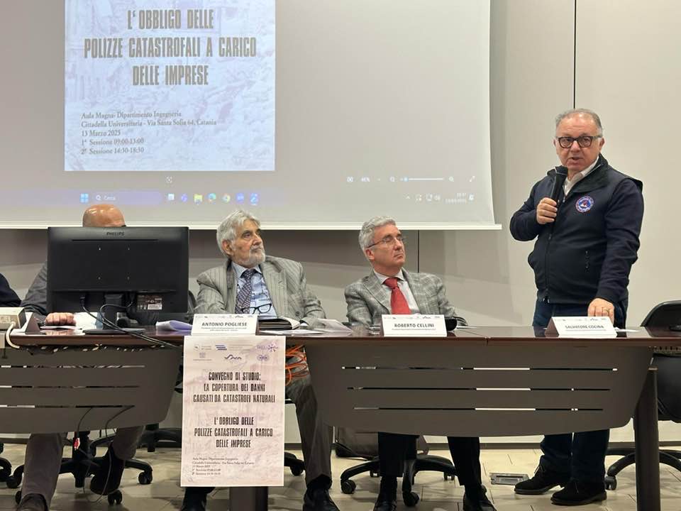 Catania, Convegno "Assicurazioni sui danni catastrofali". L’intervento del DG Salvo Cocina