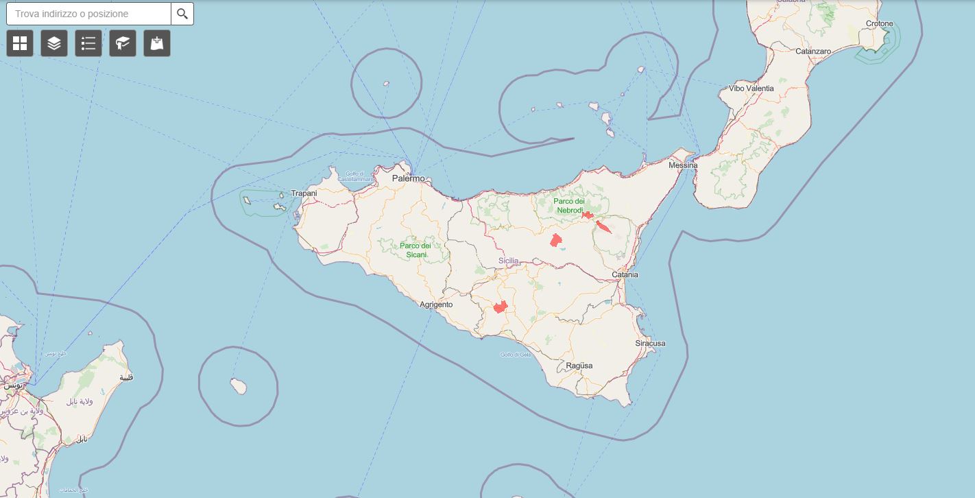 Nuova Mappa Zone Rosse in Sicilia. Sono solo 4.