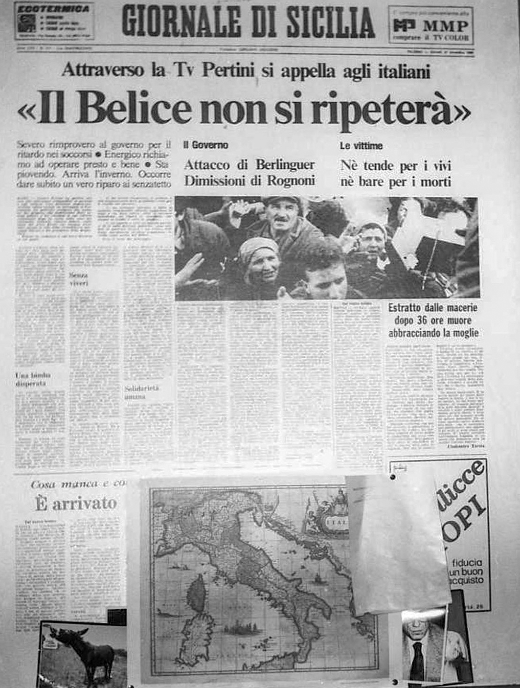 Una prima pagina dell´epoca del Giornale di Sicilia 