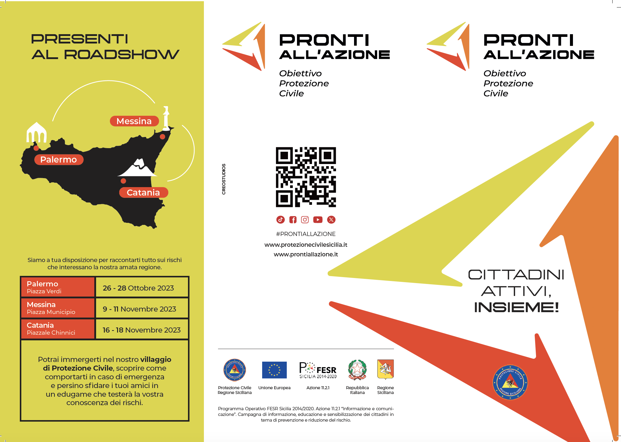 PROTEZIONE CIVILE SICILIANA, PRONTI ALL’AZIONE -  A PALERMO DAL 26 AL 28 OTTOBRE IL PRIMO ROADSHOW