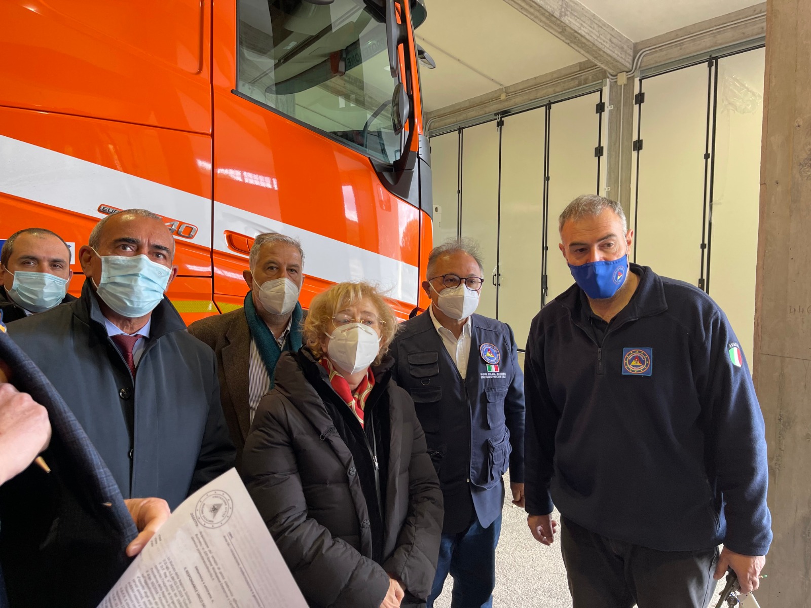 Il Prefetto Maria carmela Librizzi in visita al centro COR di Nicolosi in occasione dell´emergenza Etna