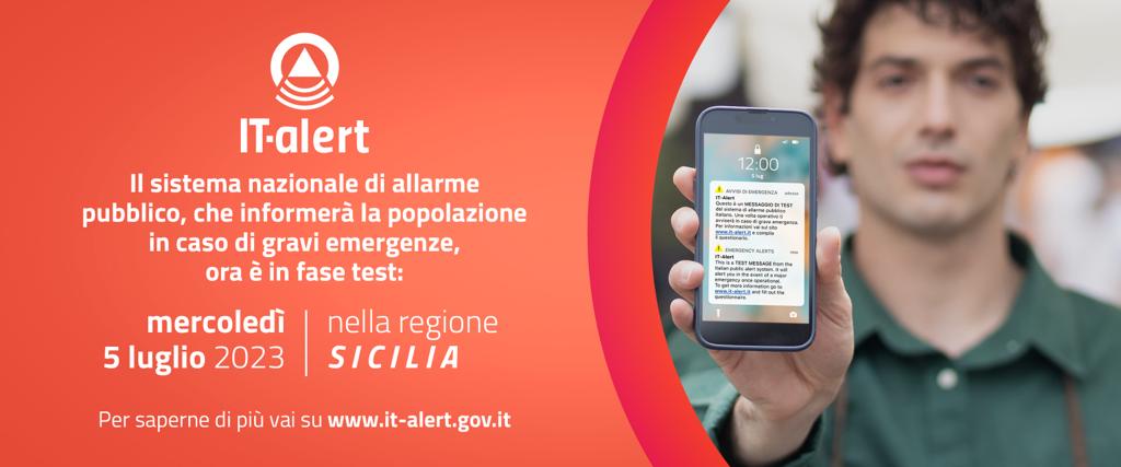 5 Luglio 2023, test IT-Alert in Sicilia. Scarica il kit digitale