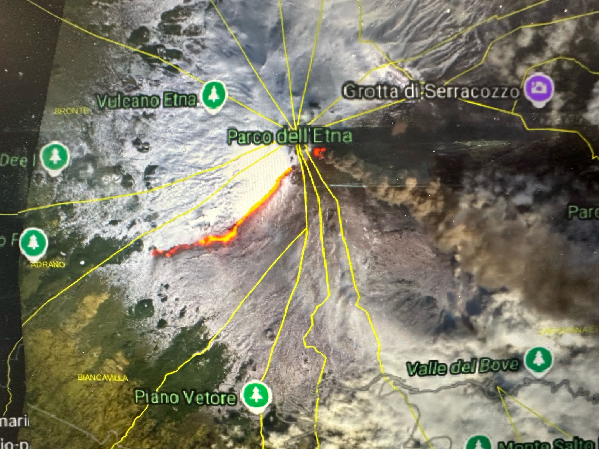 Protezione Civile Sicilia: Elaborazione 3D della colata lavica in atto sull’Etna