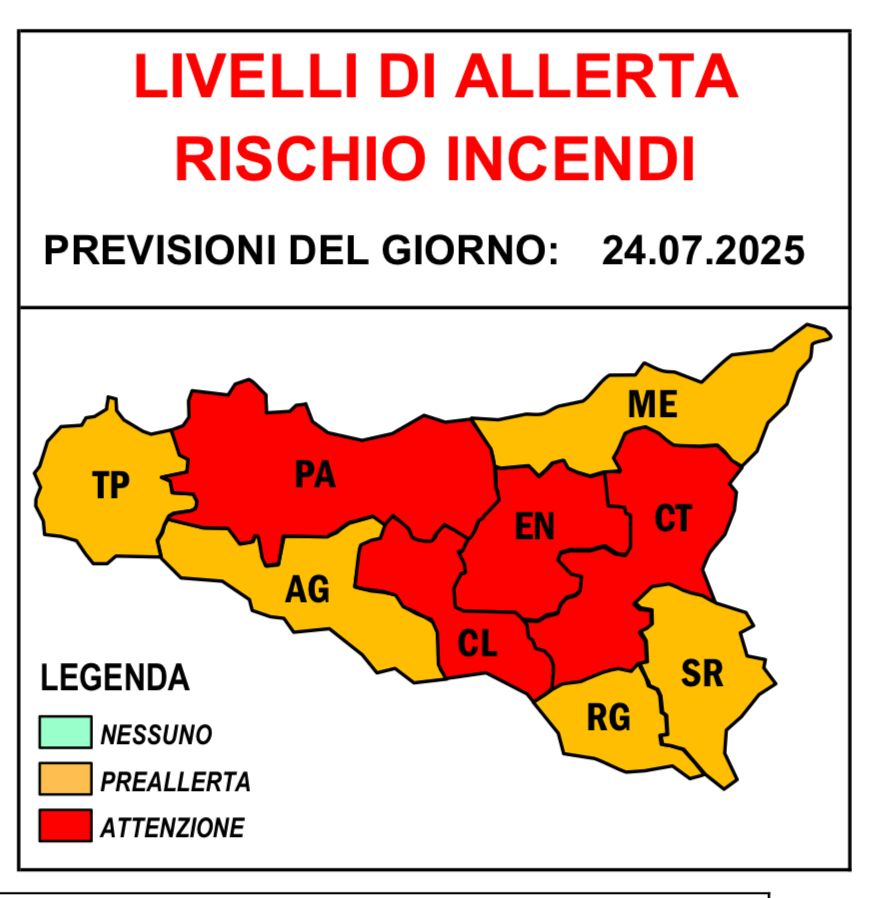 Allerta Rossa per rischio incendi e ondate di calore: Avviso di protezione civile 