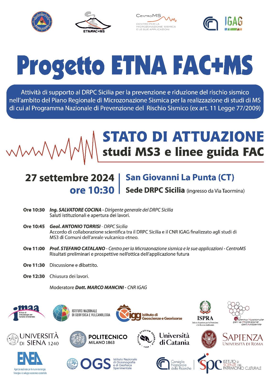 Microzonazione sismica. Domani a San Giovanni la Punta, si terrà l’incontro su  ’Prevenzione e riduzione del rischio sismico nell’ambito del Piano Regionale di Microzonazione Sismica" nell’areale vulcanico  etneo