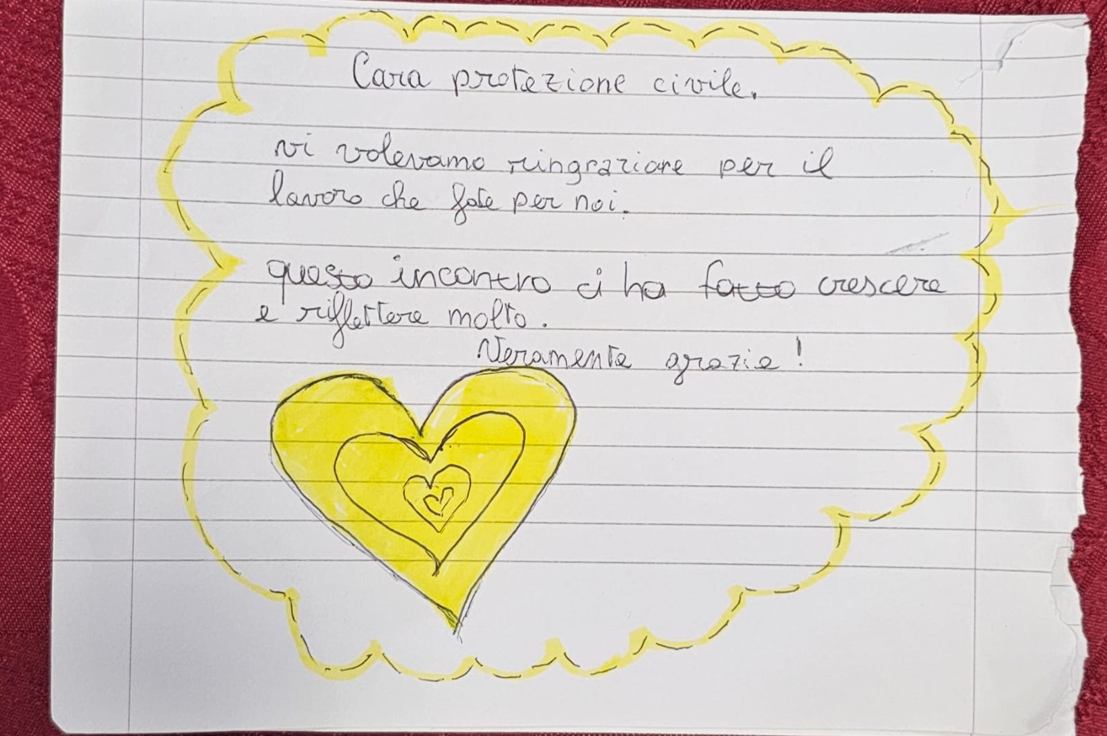 Campagna Pronti all’Azione - In un disegno, la gratitudine degli studenti per gli operatori di Protezione civile 